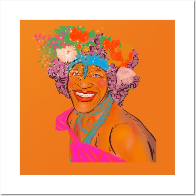 Marsha “Pay-It-No-Mind” Johnson Wall Art by Sammy Jean Wilson 